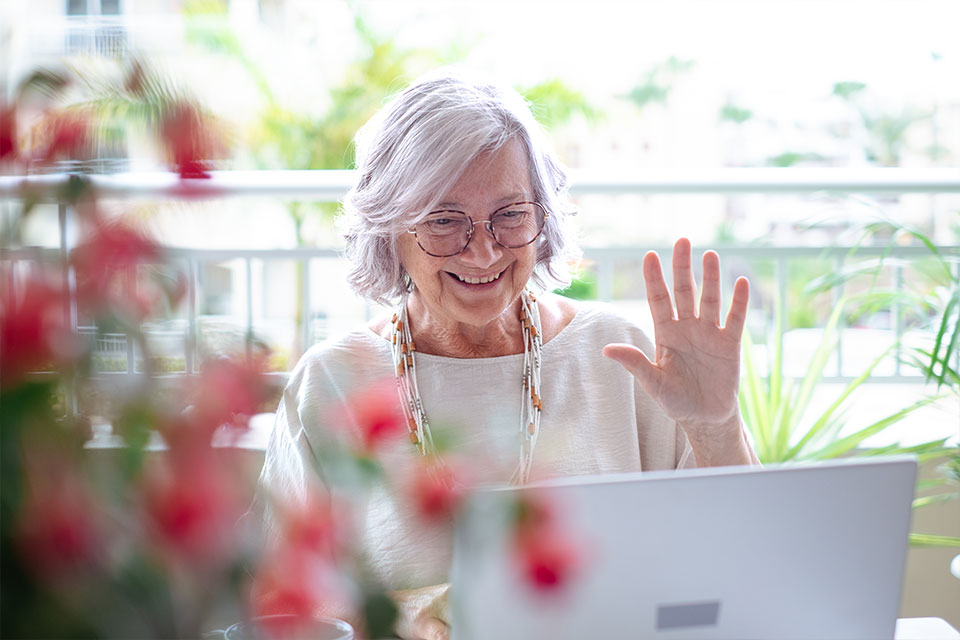 Senior Woman having a Video Therapy Session with RealTalk Online Therapy.